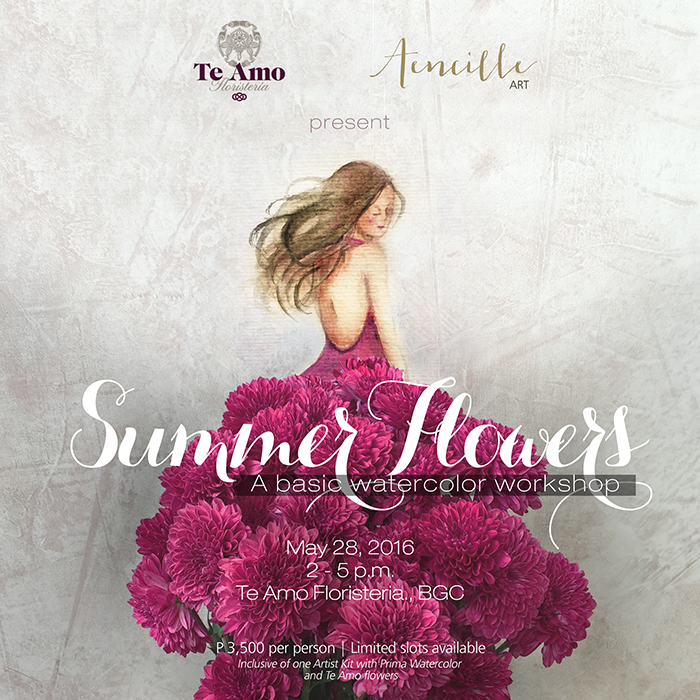 Summer Flowers, A Basic Watercolor Workshop with Te Amo and Aencille Art